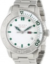 Gucci Men's YA126232 G-Timeless Dive White Dial Steel Bracelet Watch