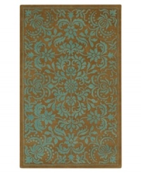 A fusion of classic elegance and contemporary design, this vivid piece gives a new look to traditional rug motifs. New Zealand wool is hand-tufted and hand-finished to provide a unique texture and a visual allure that fits today's most fashionable decorating styles. A fusion of classic elegance and contemporary design, this vivid piece gives a new look to traditional rug motifs. New Zealand wool is hand-tufted and hand-finished to provide a unique texture and a visual allure that fits today's most fashionable decorating styles.