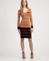 Striped cotton-rich scoopneck with a fitted silhouette and dainty bow adornment transitions smoothly from day to night. ScoopneckLong sleevesAbout 23 from natural waist92% cotton/4% silk/4% polyamideDry cleanImportedModel shown is 5'9½ (176cm) wearing US size 4.