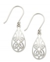 A pattern develops into something truly elegant from Giani Bernini. Its teardrop earrings, set in sterling silver, feature a stunning filigree design for added appeal. Approximate drop: 1-1/2 inches.