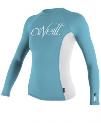 O'Neill Women's Skins Long Sleeve Crew (Aruba/White) O'Neill Women's Skins Long Sleeve Crew (Aruba/White)