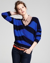 Wide stripes, pointelle texture and dolman sleeves meet on this Aqua Cashmere sweater for statement style this season. Fresh with leather skirts and wool trousers, this ultra-soft layer is a fall favorite. Wide stripes, pointelle texture and dolman sleeves meet on this Aqua Cashmere sweater for statement style this season. Fresh with leather skirts and wool trousers, this ultra-soft layer is a fall favorite.