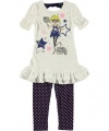 Beautees Star Student 2-Piece Outfit (Sizes 4 - 6X) - white, 6x