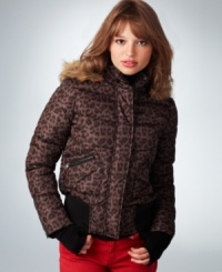 Get your bold, snow-bunny style on in Maralyn & Me's hooded, leopard-print puffer! Exposed zippers at the pockets and cuffs give this layer legit urban flavor. Get your bold, snow-bunny style on in Maralyn & Me's hooded, leopard-print puffer! Exposed zippers at the pockets and cuffs give this layer legit urban flavor.
