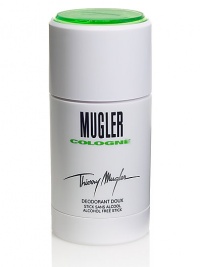 Effective, long-lasting deodorant leaves skin lightly scented with the invigorating notes of Thierry Mugler Cologne.  · Alcohol-free, quick-dry formula  · Smooth and comfortable texture  · 2.7 oz. 