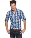 This classic western-inspired plaid from INC is a modern accent to your rugged casual look.