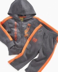 Score a slam dunk with his favorite crime-solving pooch on this Scooby Doo hoodie and pants set from Clubhouse. Score a slam dunk with his favorite crime-solving pooch on this Scooby Doo hoodie and pants set from Clubhouse.