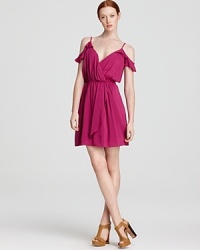 Lend allure to date night with exposed shoulders, compliments of this BCBGeneration mini dress with ruffled straps, a deep v neck and cinched waistline. Concealed pockets keep style essentials near, so you always look your best. Lend allure to date night with exposed shoulders, compliments of this BCBGeneration mini dress with ruffled straps, a deep v neck and cinched waistline. Concealed pockets keep style essentials near, so you always look your best.