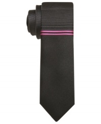 Earn your double takes. With a cool contrast stripe, this Alfani RED tie makes a first and second impression. Earn your double takes. With a cool contrast stripe, this Alfani RED tie makes a first and second impression.