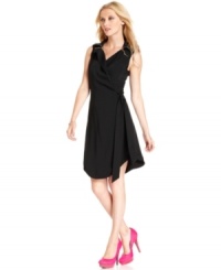 Exposed zipper details add edge to this feminine RACHEL Rachel Roy wrap dress -- perfect for a sweet but not saccharine look! Exposed zipper details add edge to this feminine RACHEL Rachel Roy wrap dress -- perfect for a sweet but not saccharine look!