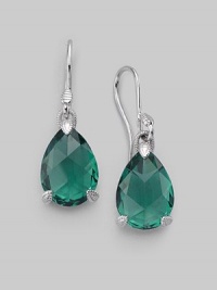 From the La Petite Collection. A brilliantly faceted green quartz teardrop in a three-prong sterling silver setting. Green quartz Sterling silver Length, about 1¼ Width, about ½ French earwires Imported From the La Petite Collection. A brilliantly faceted green quartz teardrop in a three-prong sterling silver setting. Green quartz Sterling silver Length, about 1¼ Width, about ½ French earwires Imported