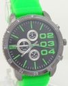 Mark Naimer Chronograph -style Look XL Black Dial Men's watch DZ4216 Look With Green Rubber Band