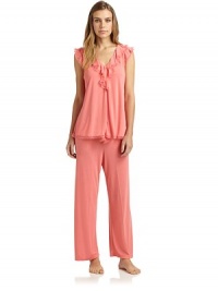 THE LOOKV-neckTiered flutter sleeves with lace trimRuffled neckline with lace trimElastic drawstring waistTHE FITTop: about 25 from shoulder to hemPants: rise, about 8; inseam, about 25THE MATERIALPolyester/rayonCARE & ORIGINMachine washImportedModel shown is 5'9 (175cm) wearing US size Small. THE LOOKV-neckTiered flutter sleeves with lace trimRuffled neckline with lace trimElastic drawstring waistTHE FITTop: about 25 from shoulder to hemPants: rise, about 8; inseam, about 25THE MATERIALPolyester/rayonCARE & ORIGINMachine washImportedModel shown is 5'9 (175cm) wearing US size Small.