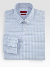 Timeless silhouette of pure cotton, with a classic mini check in pastel hues. Point collarButton frontBarrel cuffsCottonMachine washImported Timeless silhouette of pure cotton, with a classic mini check in pastel hues. Point collarButton frontBarrel cuffsCottonMachine washImported