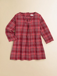 A classic check frock, delicately updated with a gathered neckline and pleated bodice.Round, gathered necklineLong sleevesBack buttons94% cotton/5% polyamide/1% elastaneDry cleanImported Please note: Number of buttons may vary depending on size ordered. A classic check frock, delicately updated with a gathered neckline and pleated bodice.Round, gathered necklineLong sleevesBack buttons94% cotton/5% polyamide/1% elastaneDry cleanImported Please note: Number of buttons may vary depending on size ordered.