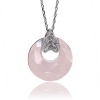 Ever Faith Silver Tone Luxury Circle Purple Swarovski Elements Crystal Necklace Pendant