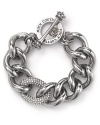 This is a classic accessory that no jewel box should be missing. Cast in aluminum with inset rhinestones, this bracelet from Juicy Couture is ready to hit the links.