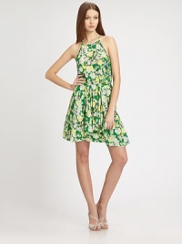 Enhanced by a cinched waist and ruffled skirt, this lightweight silk scoopneck can be perfectly paired with your favorite wedges or pumps. ScoopneckSpaghetti strapsHook-and-eye closure at backAbout 21 from natural waistSilkDry cleanImportedModel shown is 5'10 (177cm) wearing US size 4. Enhanced by a cinched waist and ruffled skirt, this lightweight silk scoopneck can be perfectly paired with your favorite wedges or pumps. ScoopneckSpaghetti strapsHook-and-eye closure at backAbout 21 from natural waistSilkDry cleanImportedModel shown is 5'10 (177cm) wearing US size 4.