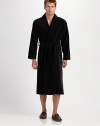 Soft luxury for the morning or bedtime in plush terry velour with a looped interior and allover stitch detail. Shawl collarTie beltWaist patch pocketsAbout 50 from shoulder to hemCottonMachine washImported