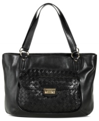 If you have a love for luxe, you're in luck with this gorgeous, supple leather tote from Cole Haan. With subtle detailing, such as custom hardware, delicately woven pocket design and stud accents, it's easy to understand why this silhouette is such a stunner. If you have a love for luxe, you're in luck with this gorgeous, supple leather tote from Cole Haan. With subtle detailing, such as custom hardware, delicately woven pocket design and stud accents, it's easy to understand why this silhouette is such a stunner.