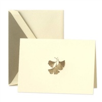 Crane & Co. Hand Engraved Ginkgo Leaf Ecruwhite Notes (RN1115A) Crane & Co. Hand Engraved Ginkgo Leaf Ecruwhite Notes (RN1115A)