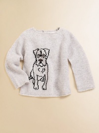 Crafted in luxurious cashmere, an adorable dog intarsia lends charming style to a long-sleeved knit.CrewneckLong raglan sleevesSingle back buttonCashmereDry cleanImported Please note: Number of buttons may vary depending on size ordered. 