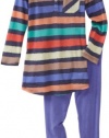 Splendid Littles Girls 2-6x Toddler Oasis Stripe Tunic Set, Bonfire, 2T