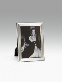 A timeless design crafted for only your most precious photographs in varnished silverplate. Silverplated metal Accommodates a 5 X 7 photograph Imported DIMENSION INFORMATION3 X 4 (4 X 5 overall)4 X 6 (5 X 7 overall) A timeless design crafted for only your most precious photographs in varnished silverplate. Silverplated metal Accommodates a 5 X 7 photograph Imported DIMENSION INFORMATION3 X 4 (4 X 5 overall)4 X 6 (5 X 7 overall)