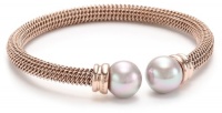 Majorica 12mm Nuage Pearls on Rose Stainless Steel Bangle Bracelet Majorica 12mm Nuage Pearls on Rose Stainless Steel Bangle Bracelet