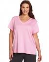 HUE Women's Plus Short Sleeve V-Neck Tee