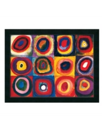 Make your home sing with the brilliant geometric patterns of Farbstudie Quadrate. A visionary abstract artist, Wassily Kandinsky sought inspiration in another art form-music. On canvas with a smooth black frame. Make your home sing with the brilliant geometric patterns of Farbstudie Quadrate. A visionary abstract artist, Wassily Kandinsky sought inspiration in another art form-music. On canvas with a smooth black frame.