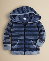 Splendid Littles rethinks the classic fleece. This cozy hoodie is stylishly deconstructed, flaunting ragged seams, faded stripes and cozy faux-shearling lining. Splendid Littles rethinks the classic fleece. This cozy hoodie is stylishly deconstructed, flaunting ragged seams, faded stripes and cozy faux-shearling lining.