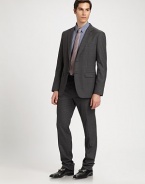 A modern-fitting silhouette heightens the level of sophistication of this dress pant tailored in finely textured, Italian wool.Flat-front styleSide slash, back welt pocketsSingle coin pocketInseam, about 34½WoolDry cleanImported