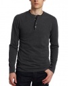 French Connection Men's Contrast Sneezy Long Sleeve Henley Shirt