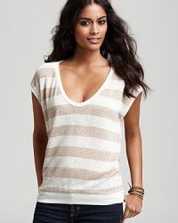 Glam up your favorite jeans with this shimmer-striped Splendid top. Glam up your favorite jeans with this shimmer-striped Splendid top.