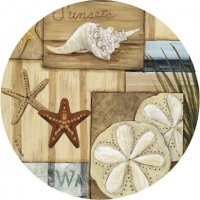 Set of 4 Sandstone Coasters - At the Beach II Set of 4 Sandstone Coasters - At the Beach II