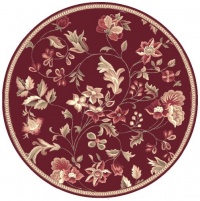 Area Rug 4x4 Round Transitional Brick Red Color - Surya Flor Rug from RugPal Area Rug 4x4 Round Transitional Brick Red Color - Surya Flor Rug from RugPal