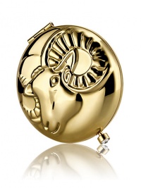 March 21 - April 20. Adventurous and fiery, your enthusiastic nature makes you the life of the party. Enjoy this golden ram, decorated with a brilliant birthstone clasp made of clear crystal. Filled and refillable with Lucidity Translucent Pressed Powder (small size refill). Beautifully boxed, with a velvety pouch. March 21 - April 20. Adventurous and fiery, your enthusiastic nature makes you the life of the party. Enjoy this golden ram, decorated with a brilliant birthstone clasp made of clear crystal. Filled and refillable with Lucidity Translucent Pressed Powder (small size refill). Beautifully boxed, with a velvety pouch.