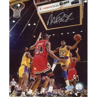Steiner Sports NBA Magic Johnson In Mid Air Vs Horace Grant Vertical Autographed 8-by-10-Inch Photograph Steiner Sports NBA Magic Johnson In Mid Air Vs Horace Grant Vertical Autographed 8-by-10-Inch Photograph