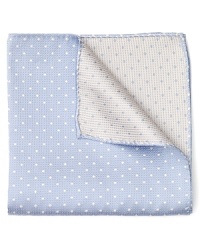 A polka dot pocket square adds a splash of luxury in supremely soft silk. A polka dot pocket square adds a splash of luxury in supremely soft silk.