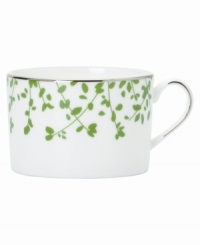 An instant classic from kate spade, this Gardner Street Green teacup exudes contemporary elegance. Green stems of foliage flourish on fine white bone china, creating a stylized two-tone floral motif to freshen up your table. An instant classic from kate spade, this Gardner Street Green teacup exudes contemporary elegance. Green stems of foliage flourish on fine white bone china, creating a stylized two-tone floral motif to freshen up your table.