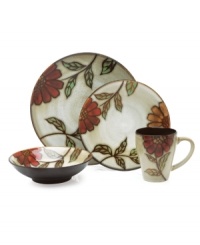 Crafted of versatile stoneware, the Kendall dinnerware set remains fresh as a daisy as you heat, eat and clean up after every meal. Modern coupe shapes bloom in beautiful earth tones with a bright, shiny glaze. From Gourmet Basics from Mikasa. Crafted of versatile stoneware, the Kendall dinnerware set remains fresh as a daisy as you heat, eat and clean up after every meal. Modern coupe shapes bloom in beautiful earth tones with a bright, shiny glaze. From Gourmet Basics from Mikasa.