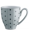 A true gem, the Amethyst Stone mug features a festive dot and line motif on slate-colored stoneware from Denby's collection of dinnerware. The dishes can work alone with their playful theme or they can be paired with simply glazed Amethyst pieces for a well-balanced and uniquely customized table setting.