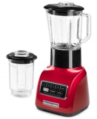 With a patented four plane steel blade, a soft start function for splash-free results and automatic speed adjustment that changes according to the blend's varying thickness, this 5-speed leaves no room for error and includes a 24 ounce shatter-resistant accessory jar to help you multi-task. 1-year warranty. Model KSB755CA. With a patented four plane steel blade, a soft start function for splash-free results and automatic speed adjustment that changes according to the blend's varying thickness, this 5-speed leaves no room for error and includes a 24 ounce shatter-resistant accessory jar to help you multi-task. 1-year warranty. Model KSB755CA.