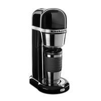 KitchenAid's Personal Coffee Maker makes it easier than ever to brew your morning cup of joe and seamlessly bring it on the go. It's optimized one-touch brewing process keeps hot water at a consistent temperature for exceptional taste, and an easily accessible, removable water tank features an integrated handle for easy filling.