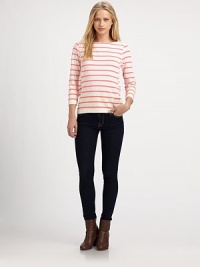 Contrasting stripes and a printed designer nameplate renew this soft cotton tee. BoatneckThree-quarter sleevesCottonMachine washImportedSIZE & FITModel shown is 5'10 (177cm) wearing US size Small. Contrasting stripes and a printed designer nameplate renew this soft cotton tee. BoatneckThree-quarter sleevesCottonMachine washImportedSIZE & FITModel shown is 5'10 (177cm) wearing US size Small.