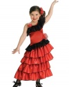Pretty Red/Black Spanish Princess Senorita Costume Dress for Girls