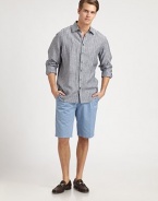 EXCLUSIVELY OURS. Easy to wear, classic-fit shorts are destined to be a seasonal favorite, shaped in soft cotton for maximum comfort.Flat front styleSide slash, back welt pocketsInseam, about 10CottonMachine washImported