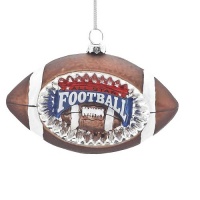 Kurt Adler 5-Inch Glass Concave Reflector Football Ornament Kurt Adler 5-Inch Glass Concave Reflector Football Ornament