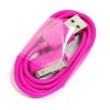 COSMOS ® Hot pink Color 3 feet USB Charge and Sync Data Cable for iPod touch itouch / Nano / iPhone 4 4s 3 3Gs / iPad, FITS IPHONE 4 BUMPER AND ALL OTHER CASES + Free Cosmos Cable Tie